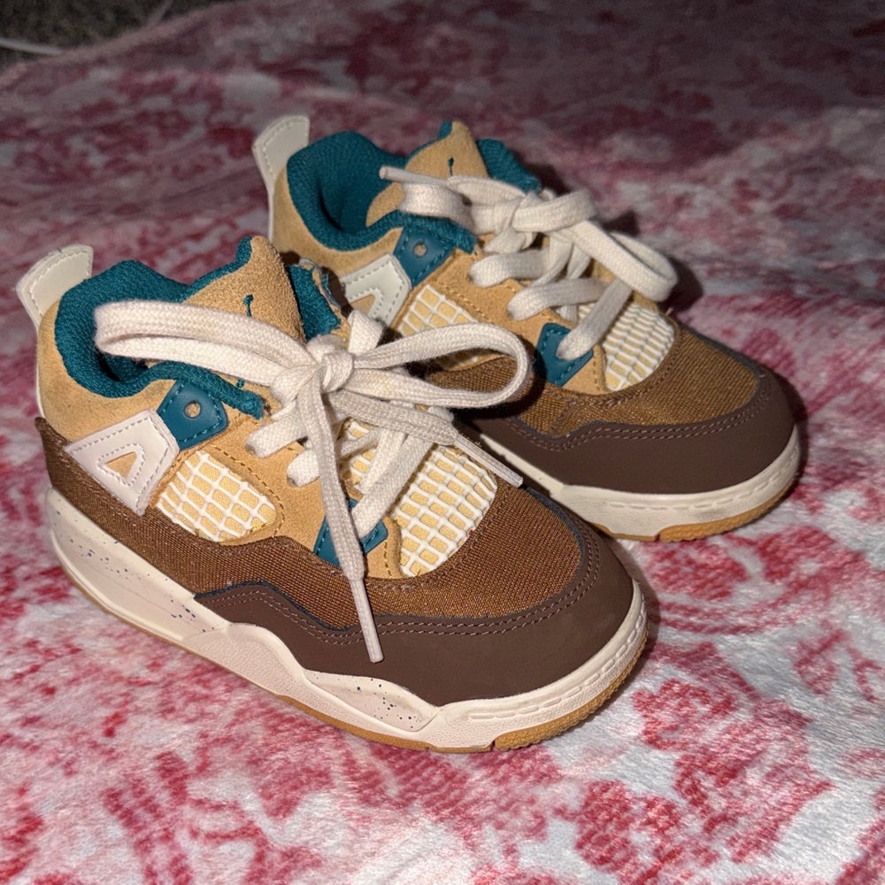 Kids' Stylish Sneakers - Brown and Teal